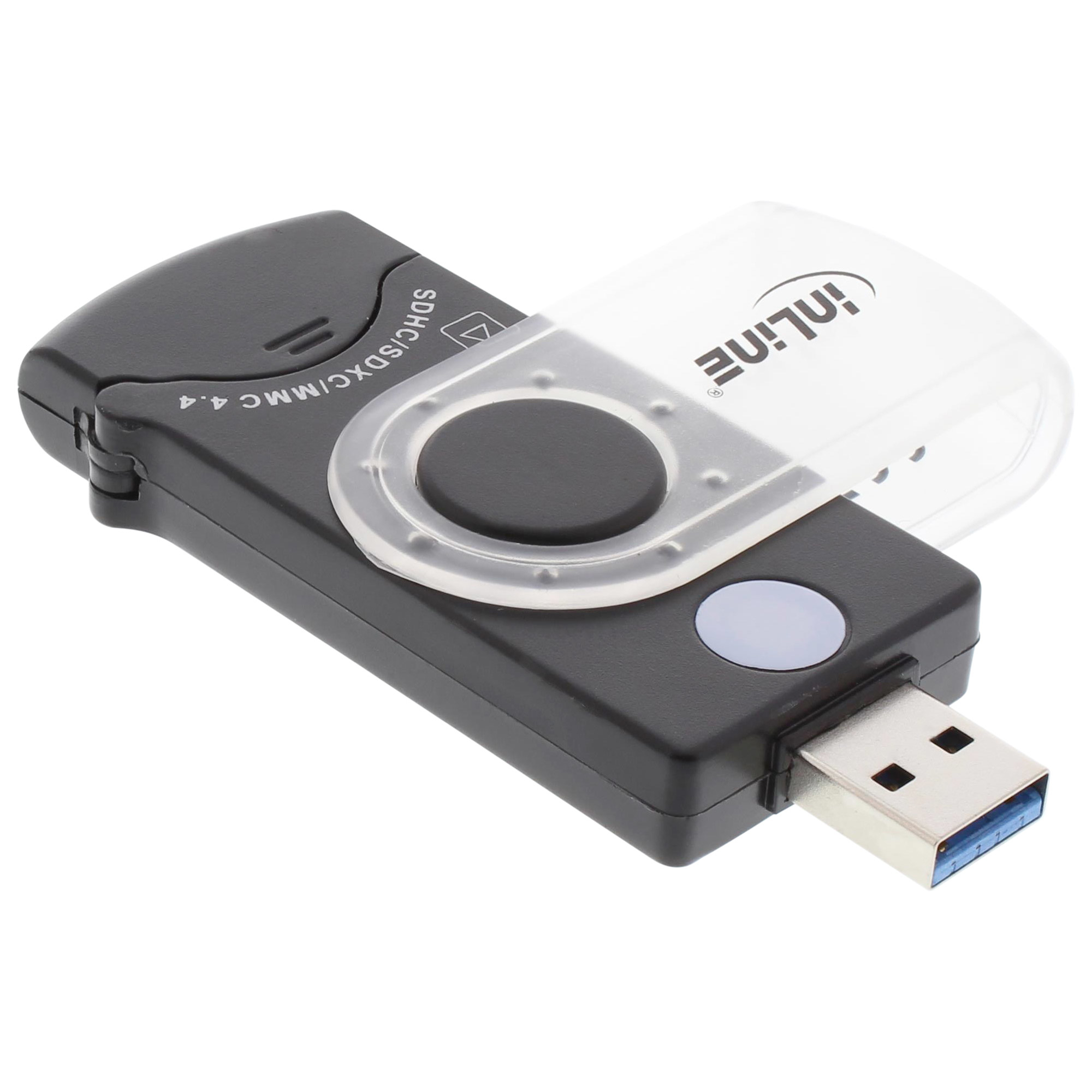 InLine USB 3.0 Mobile Card Reader with 2 Slots for SD SDHC SDXC microSD – image 2