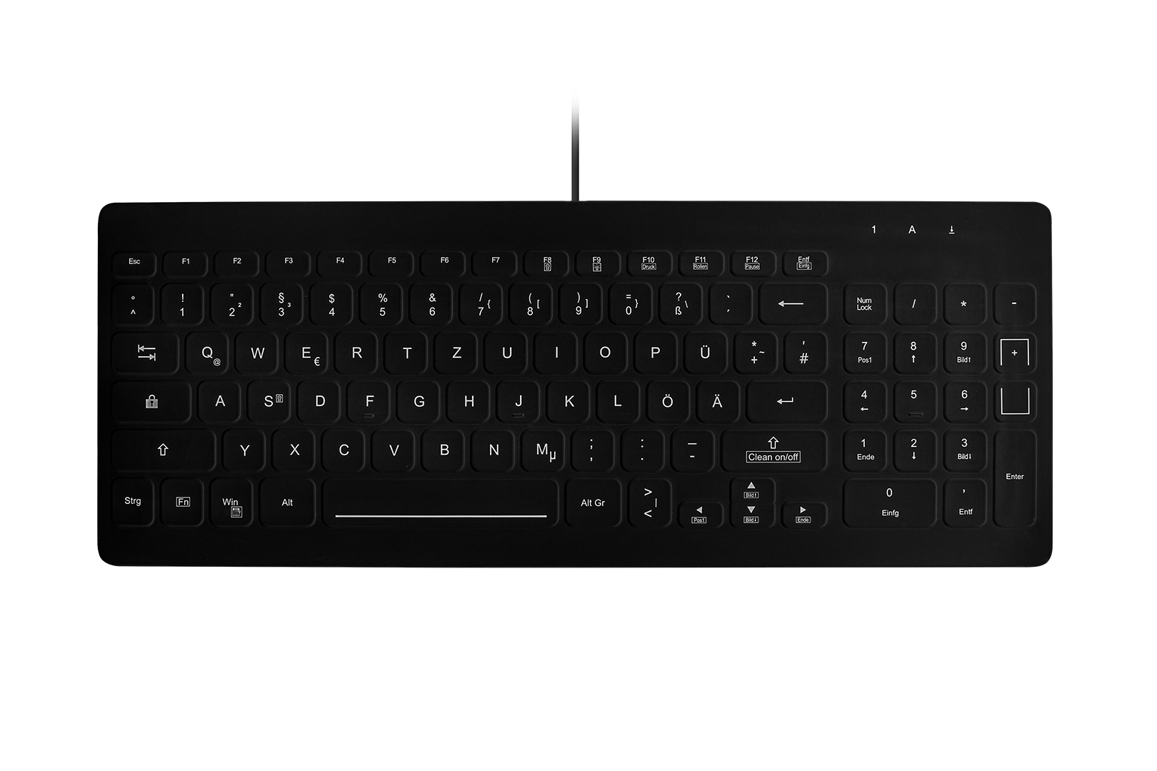 Contour Design Active Key Contour QuickClean Medical Keyboard Removable Cover Backlit Compact Wired Black PN CB7012