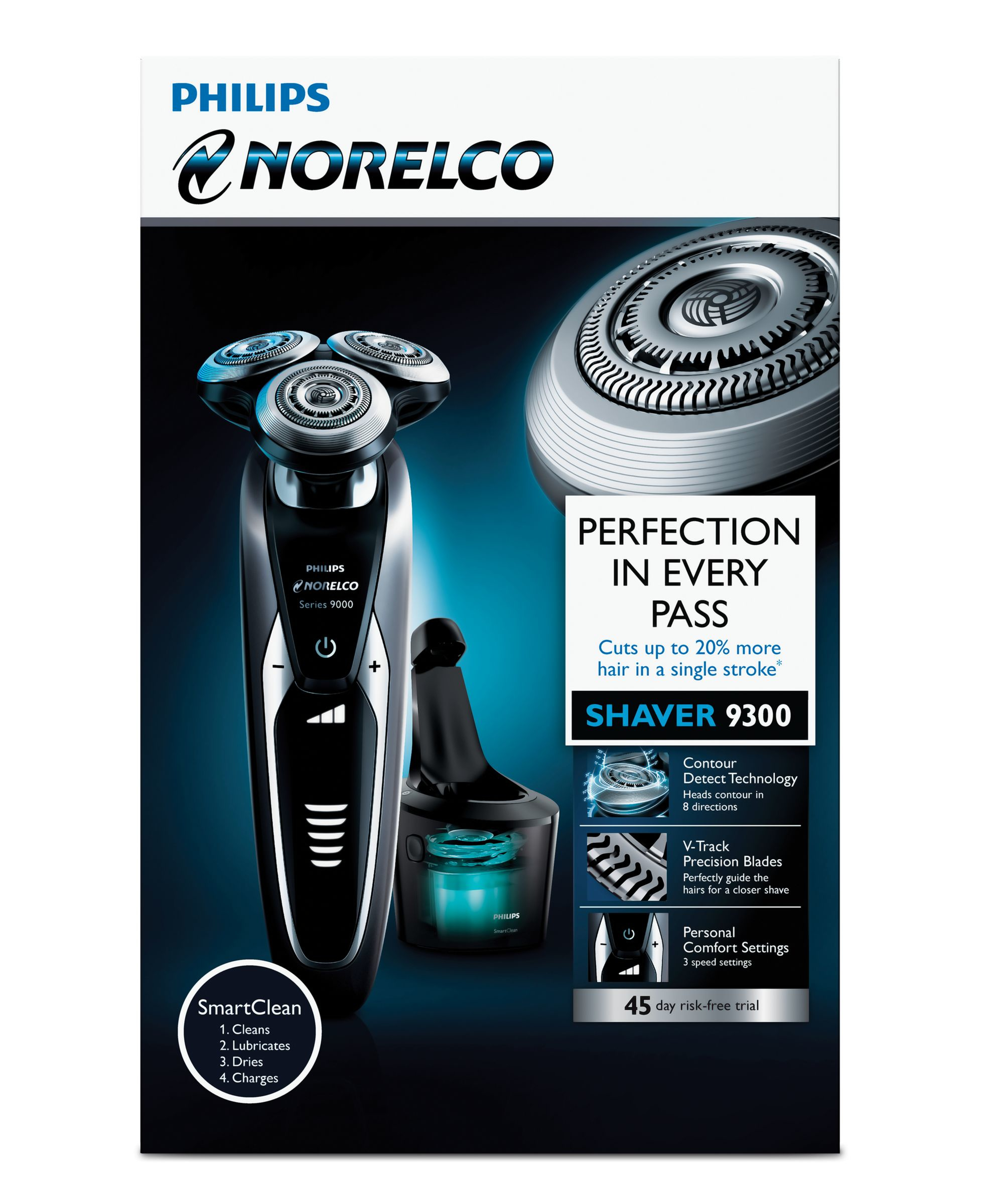 Philips Norelco Shaver 9300 S9311/87 men's shaver Rotation shaver Trimmer Black, Silver – image 2