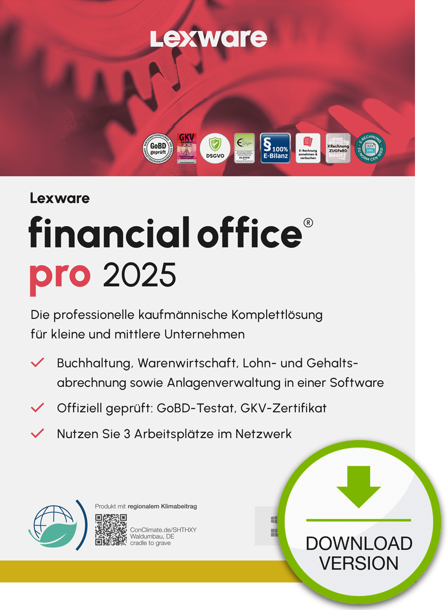 Lexware financial office pro 2025 Download Jahresversion (365-Tage) Contabilità 1 anno/i