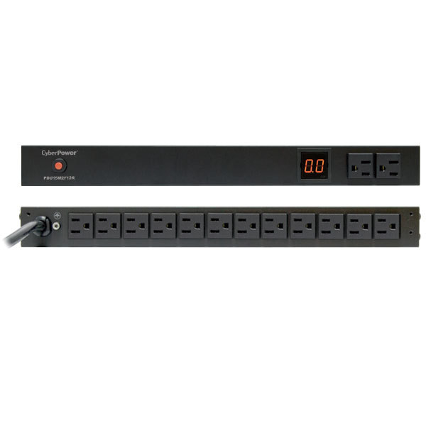 CyberPower PDU15M2F12R power distribution unit (PDU) 14 AC outlet(s) 1U Black – image 2