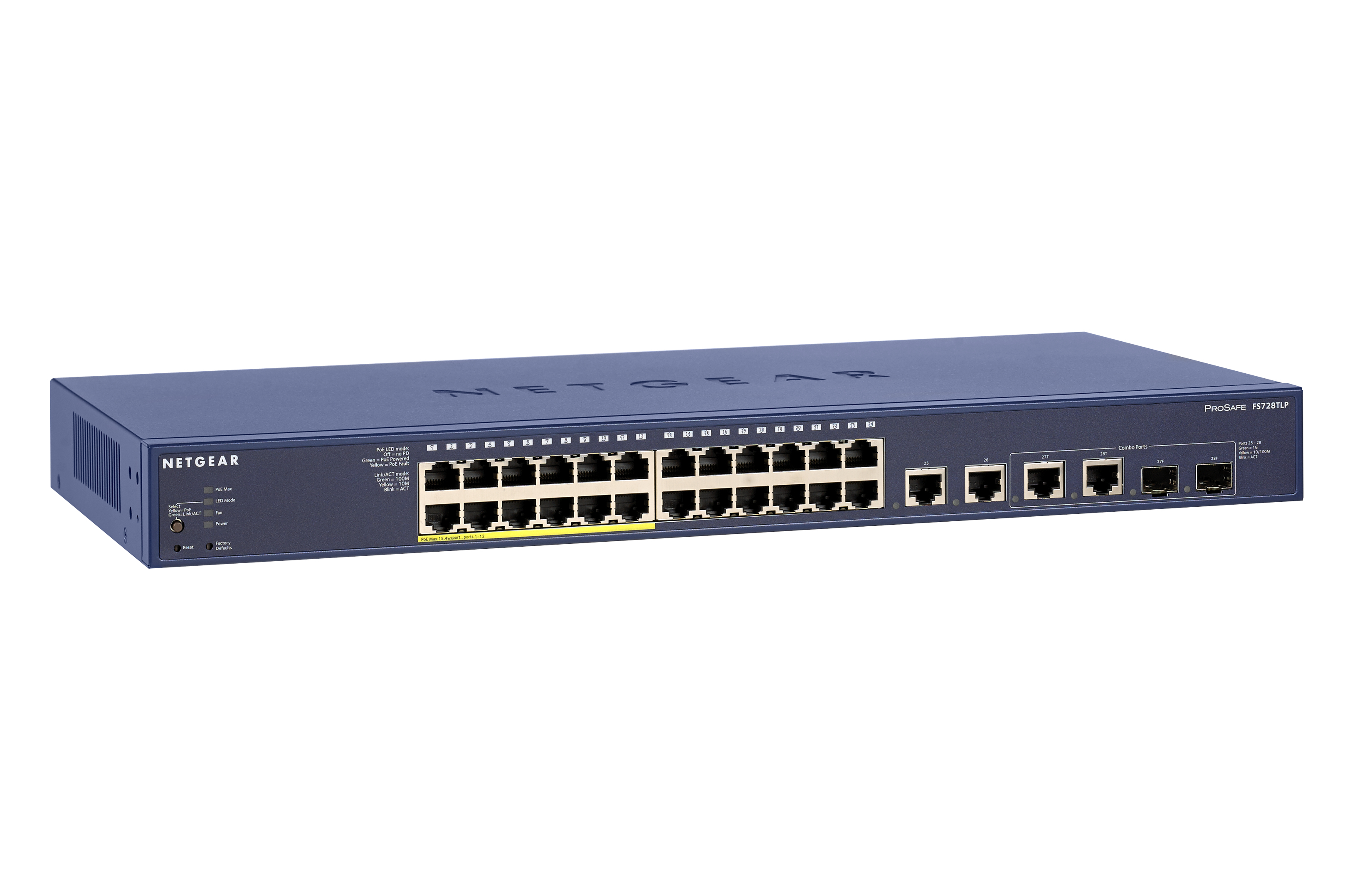 NETGEAR FS728TLP-100NAS network switch Managed L2+/L3 Fast Ethernet (10/100) Power over Ethernet (PoE) 1U Black