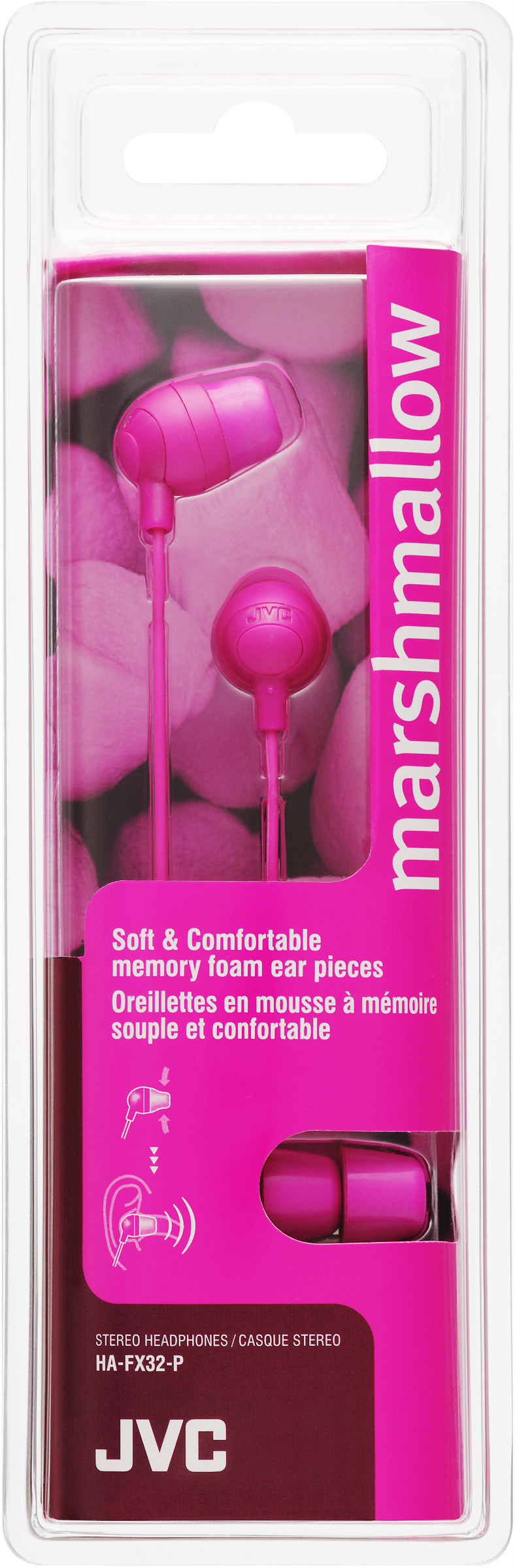 JVC Marshmallow Headphones Wired In-ear Pink image 2