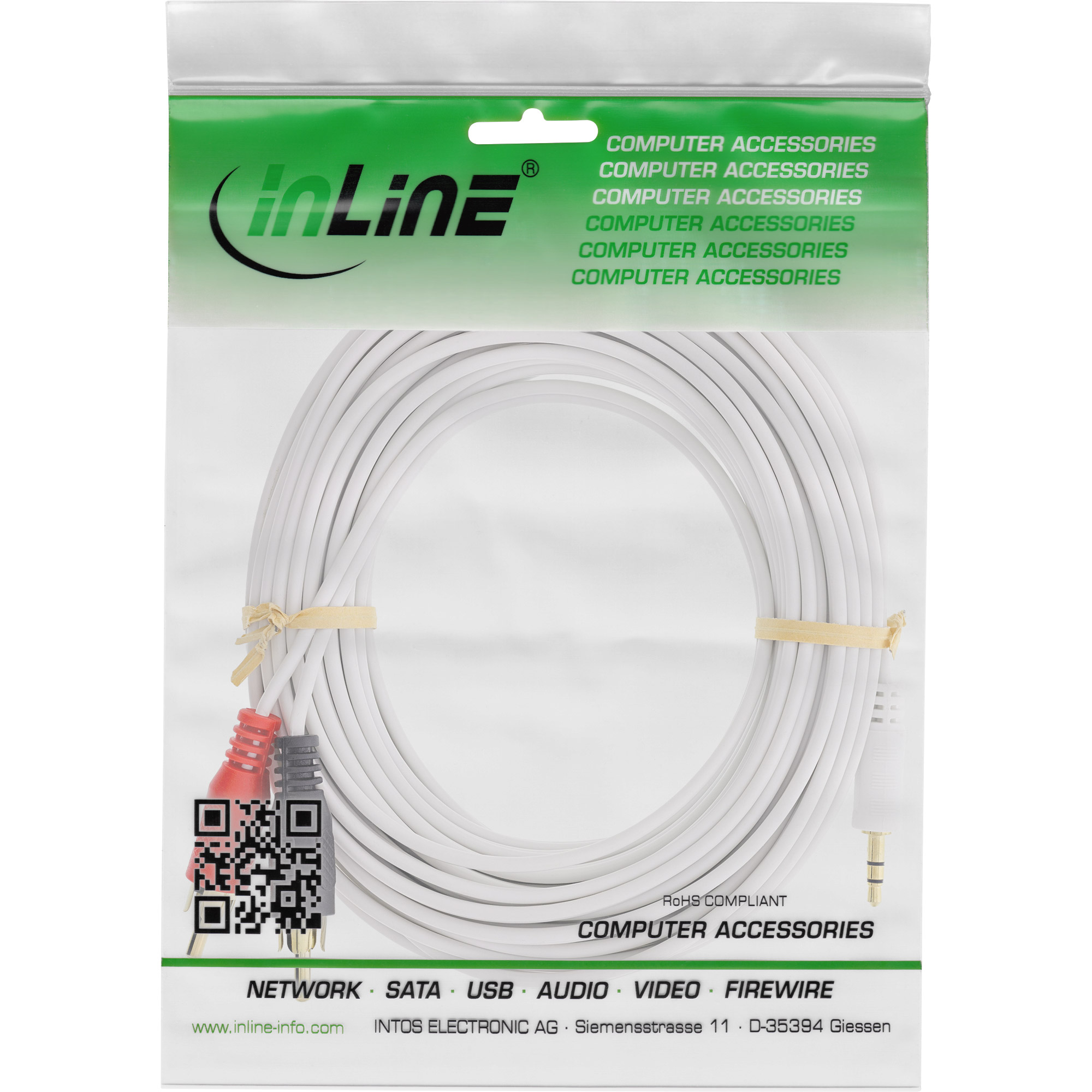 صورة كابل صوت InLine 89928W بطول 7.5 متر أبيض
