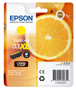 Epson Oranges Singlepack Yellow 33XL Claria Premium Ink