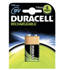 Duracell Akku Rechargeable   Block  -  9V        170mAh 1St. Akkus