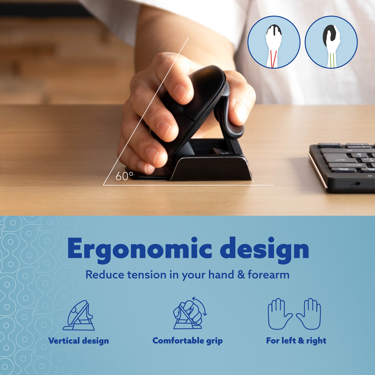 R-Go Tools Ergonomic mouse R-Go Twister, with break software, ambidextrous mouse for both hands, foldable, bluetooth and wired – image 9
