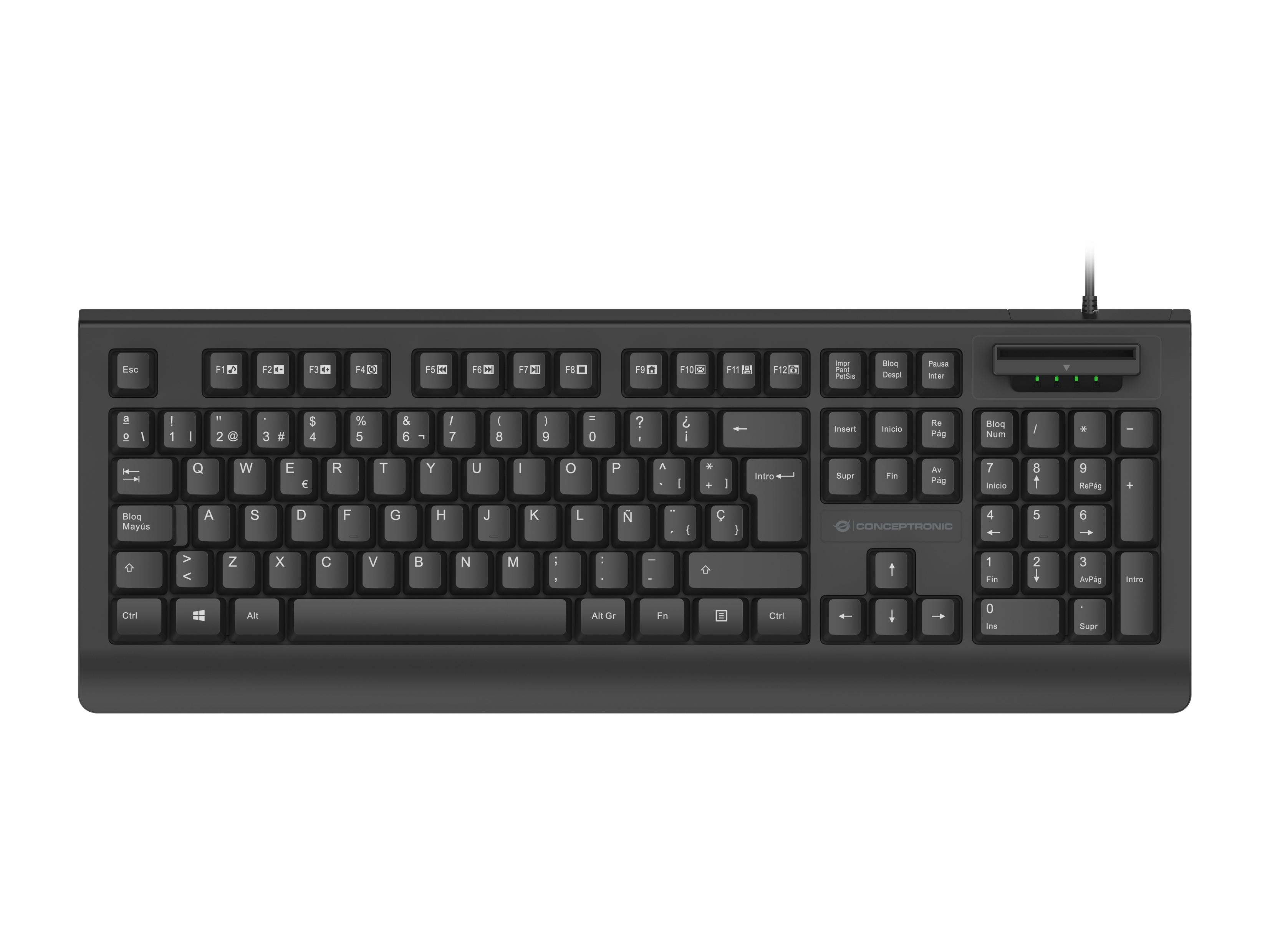 Conceptronic KAYNE01IT USB Keyboard with Smart ID Card Reader, Italian layout