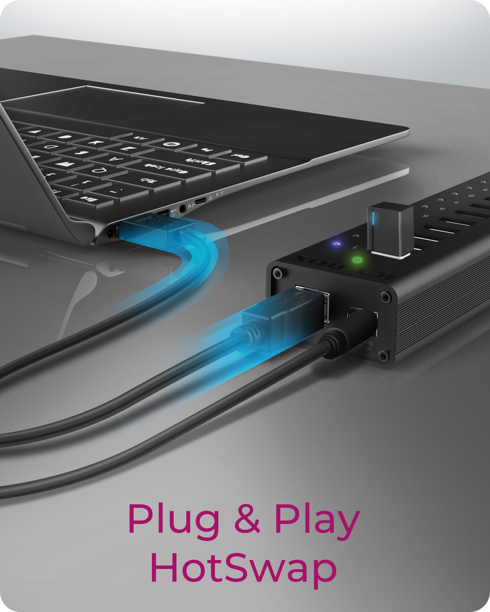 ICY BOX IB-AC6113 USB 3.2 Gen 1 (3.1 Gen 1) Type-B 5000 Mbit/s Black – image 7