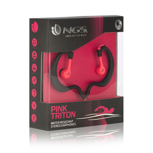 NGS TRITONPINK headphones/headset Wired Ear-hook, In-ear Music Black, Pink – image 2