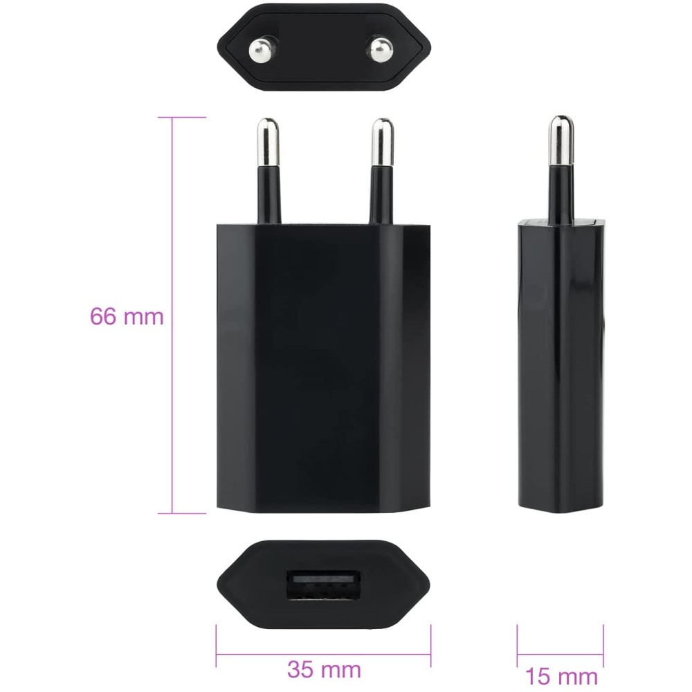 Techly Compact Charger USB 1A European Plug Black – image 4