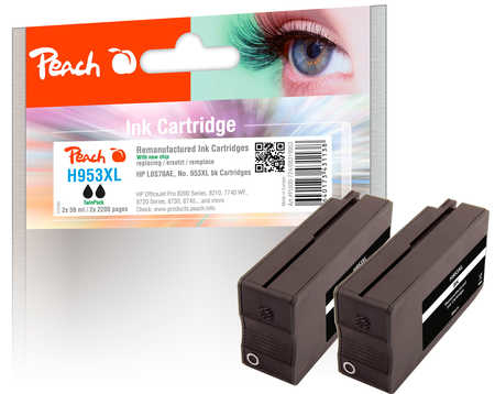 Peach PI300-724 ink cartridge 2 pc(s) Compatible High (XL) Yield Black