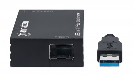 Manhattan USB-A to SFP Fibre Optic Converter, 5 Gbps (USB 3.2 Gen1 aka USB 3.0), Gigabit (1000 Mbps) Ethernet Optical Network Connection, Open SFP Slot, Equival – image 3