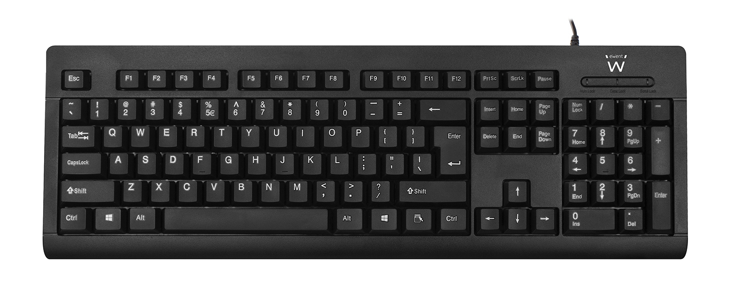 Ewent EW3190 keyboard Universal USB QWERTY US International Black