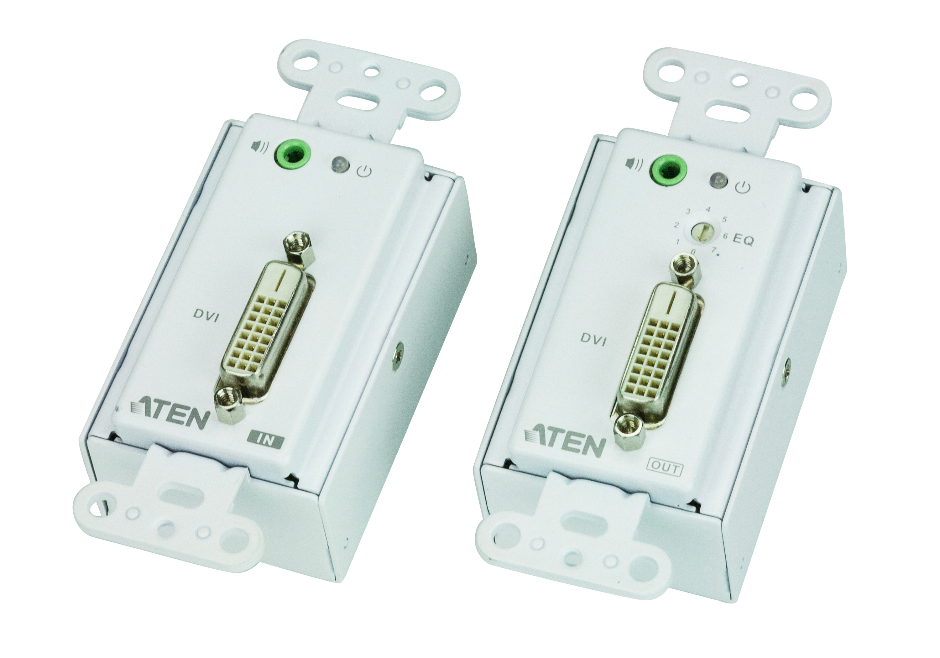 ATEN VE606 DVI Over Cat 5 Extender Wall Plate - Video/audio extender - over CAT 5 - up to 60 m