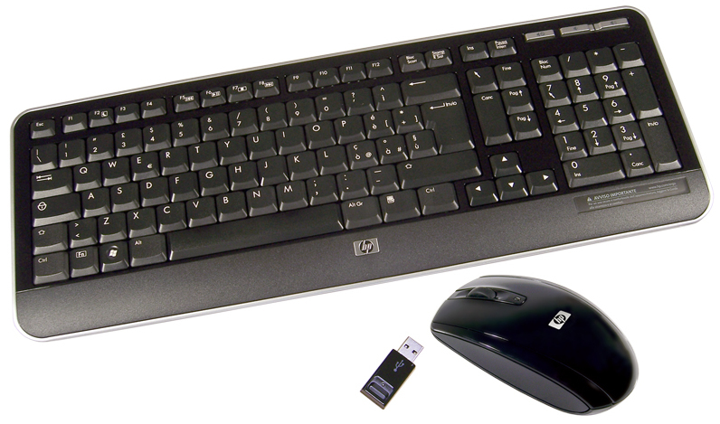 HP 505143-DX1 keyboard Mouse included RF Wireless Nordic Black – image 1