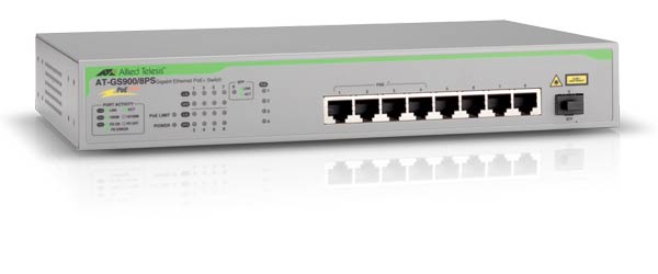 Allied Telesis AT-GS900/8PS Unmanaged Gigabit Ethernet (10/100/1000) Power over Ethernet (PoE) Grey