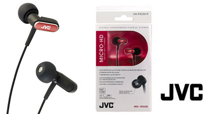 JVC HA-FXC50-R headphones/headset Wired In-ear Black, Red image 2