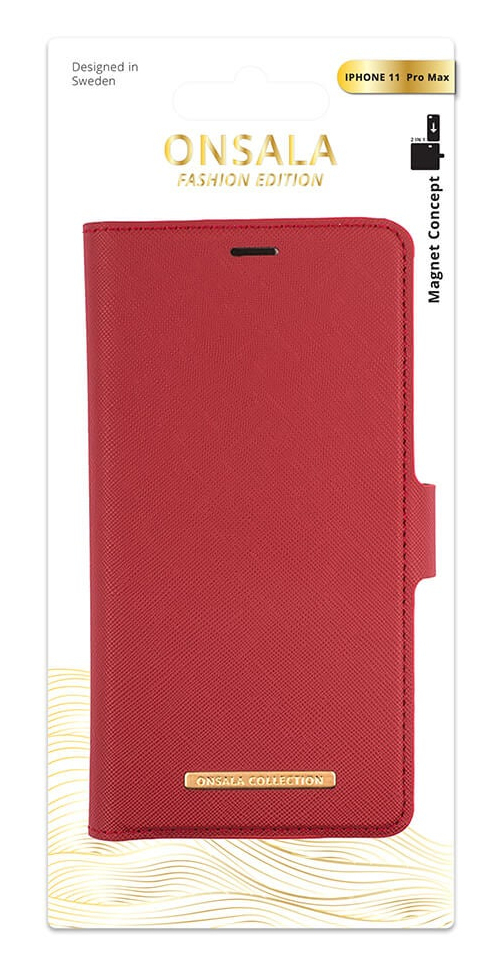 Onsala Wallet Case Saffiano Red - iPhone 11 Pro Max – image 2