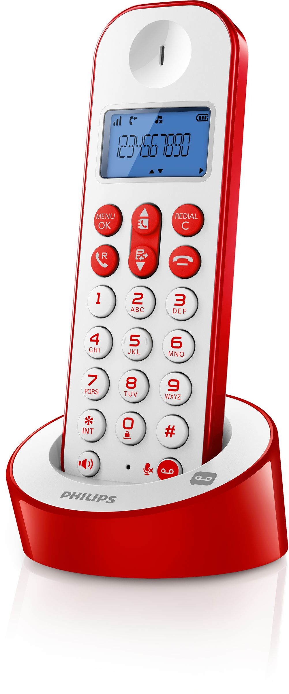 Philips D1261WR/38 telephone DECT telephone Caller ID Red, White – image 2
