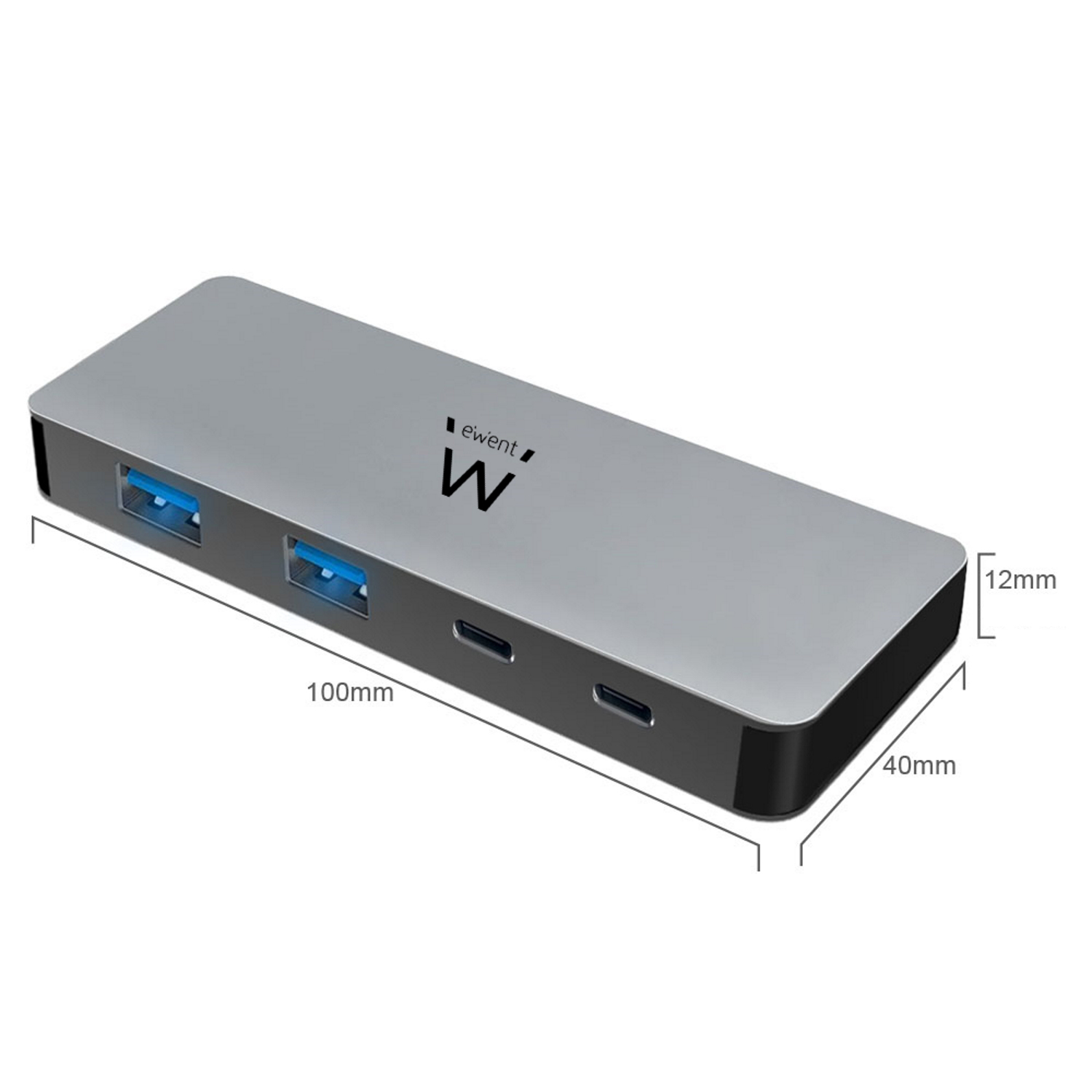 Ewent EW1142 interface hub USB 3.2 Gen 1 (3.1 Gen 1) Micro-B 5000 Mbit/s Silver – image 6