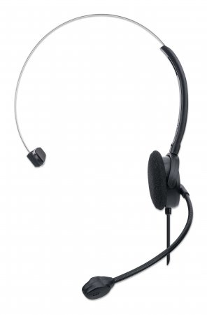 Manhattan Mono On-Ear Headset (USB), Microphone Boom (padded), Retail Box Packaging, Adjustable Headband, In-Line Volume Control, Ear Cushion, USB-A for both so – image 3