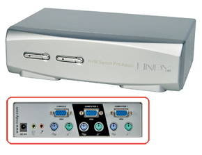 Lindy KVM Switch PRO Audio - 2 Port VGA & PS/2
