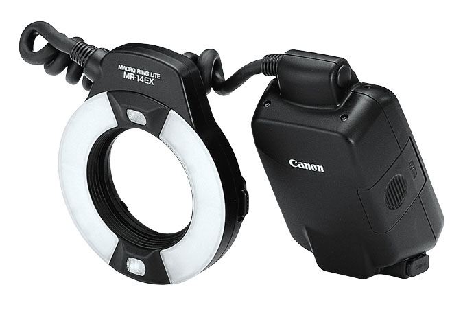 Canon MR-14EX II Macro Ring Lite - Ring-type (macro) flash - 14 (m) - for EOS 1D, 2000, 3000, 4000, Kiss X90, Kiss X9i, R5, R6, Ra, Rebel T100, Rebel T7, Rebel T7+