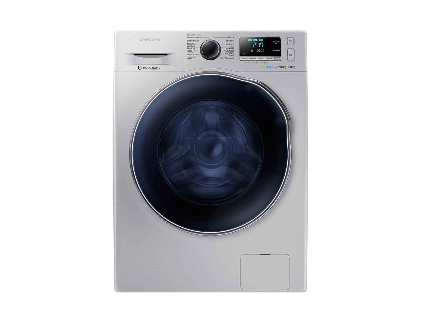 Samsung WD90J6410AS washer dryer Freestanding Front-load Silver – image 1