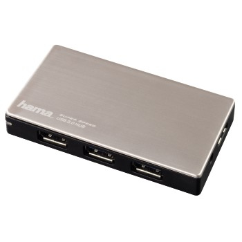 Hama 00054544 interface hub 5000 Mbit/s Black, Silver – image 1