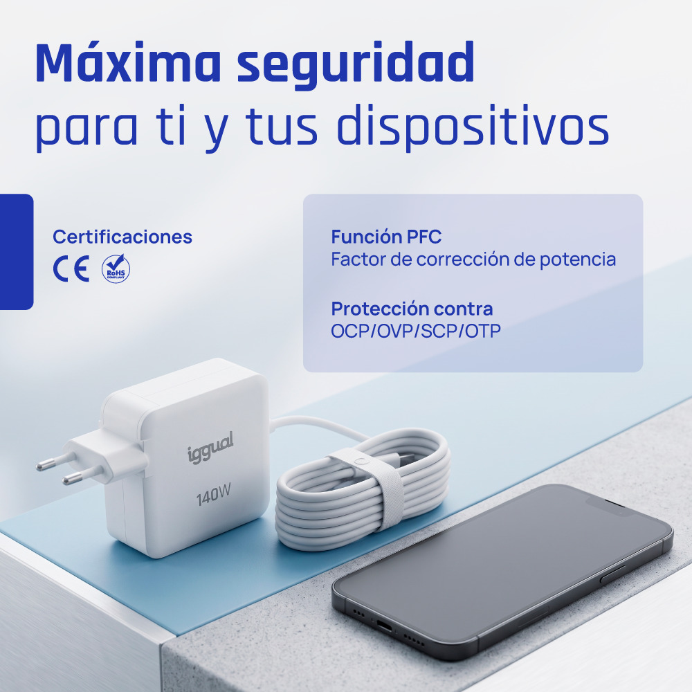 iggual IGG320990 mobile device charger Laptop White AC Fast charging Indoor – image 4