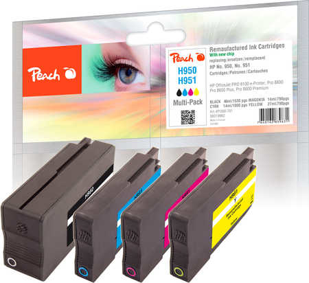 Peach PI300-701 ink cartridge 4 pc(s) Compatible Black, Cyan, Magenta, Yellow