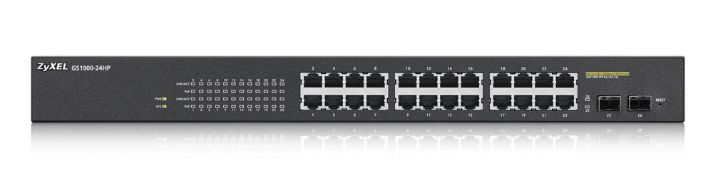 24-port GbE + 2 SFP Smart Managed Switch ZyXEL GS1900-24