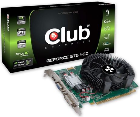 CLUB3D CGNX-TS45048ZI graphics card NVIDIA GeForce GTS 450 – image 1
