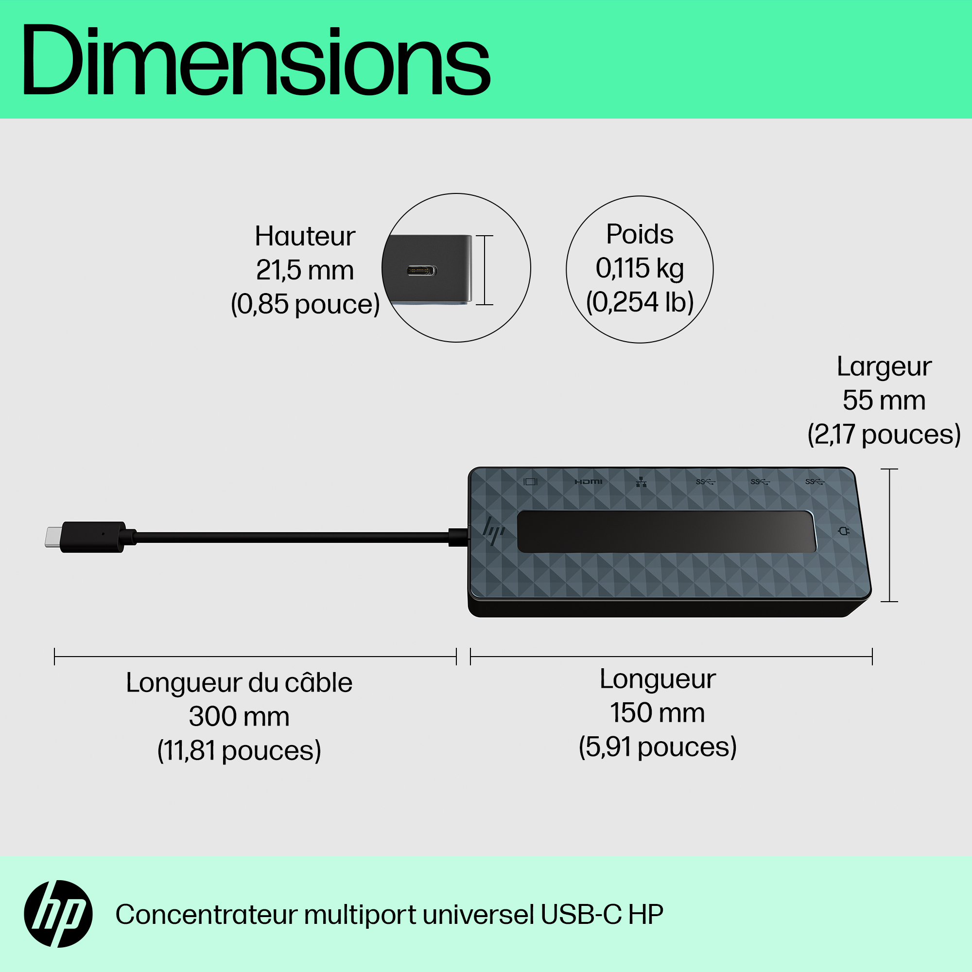 HP Universal USB-C Multiport Hub. Connectivity technology: Docking, Host interface: USB 3.2 Gen 2 (3.1 Gen 2) Type-C. Prod