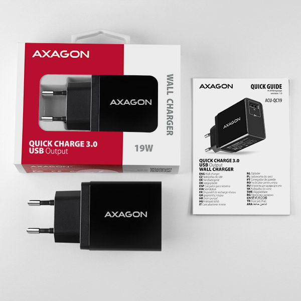 Axagon ACU-QC19 mobile device charger Mobile phone, Power bank, Smartphone, Tablet, Universal Black AC Fast charging Indoor – image 8