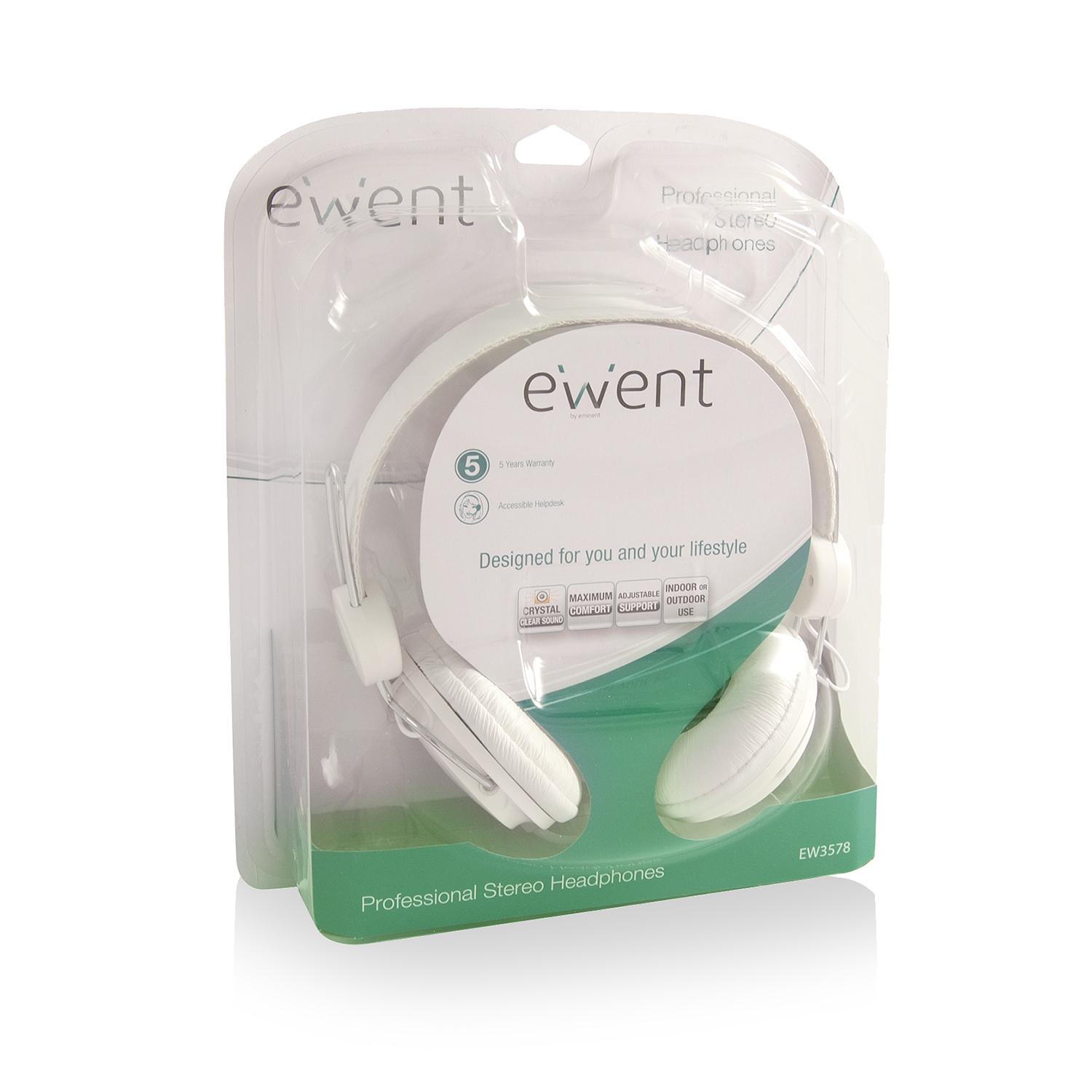 Ewent EW3578 headphones/headset Wired Head-band Music White – image 2