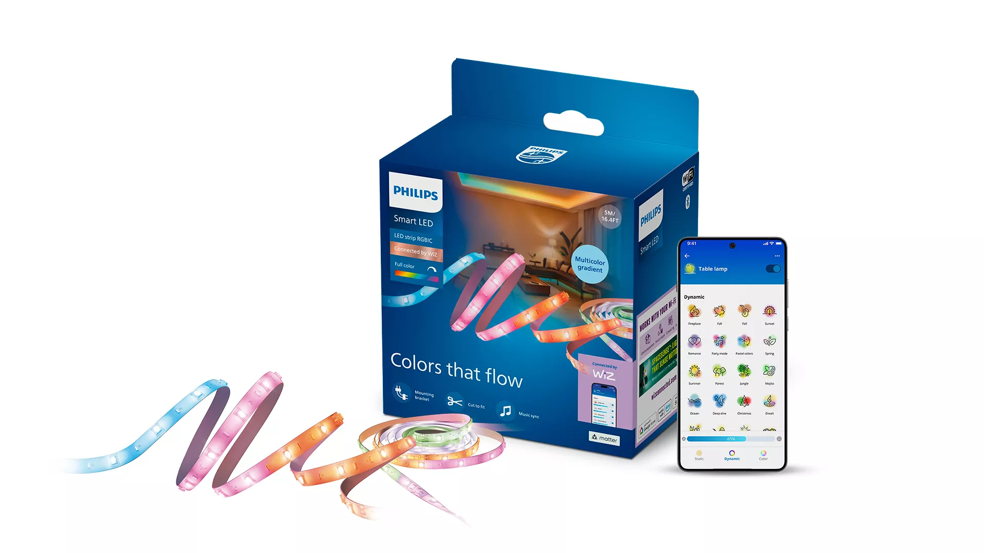 Philips by Signify Philips Smart RGBIC LED Light Strip, 5 m, Type G, Connected by WiZ – image 2