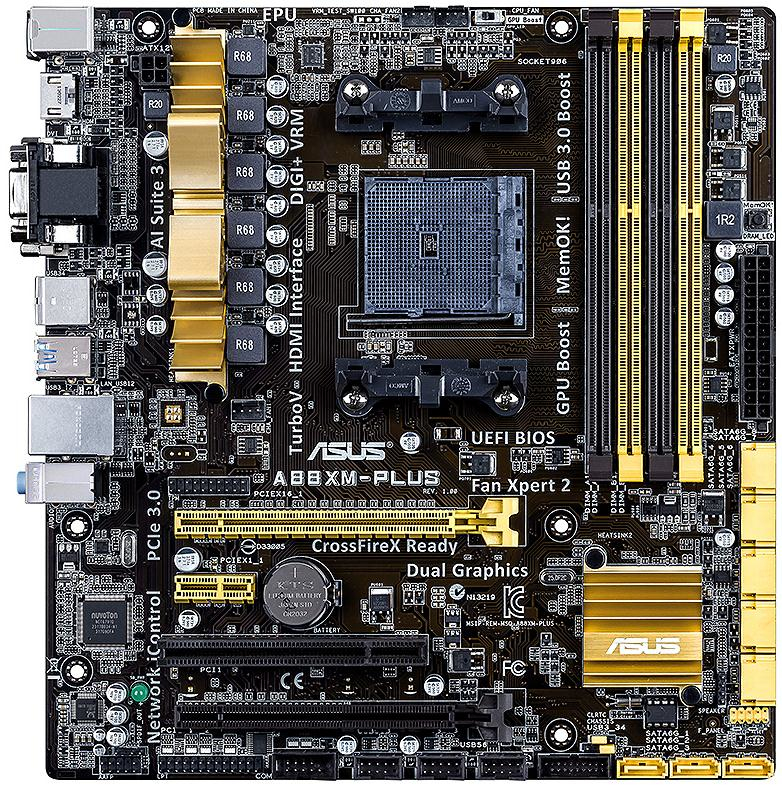 ASUS A88XM-PLUS AMD A88X Socket FM2+ micro ATX – image 1