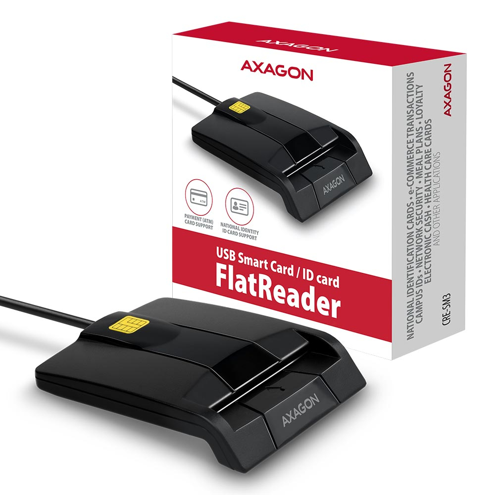 Axagon CRE-SM3 smart card reader Indoor USB USB 2.0 Black – image 5