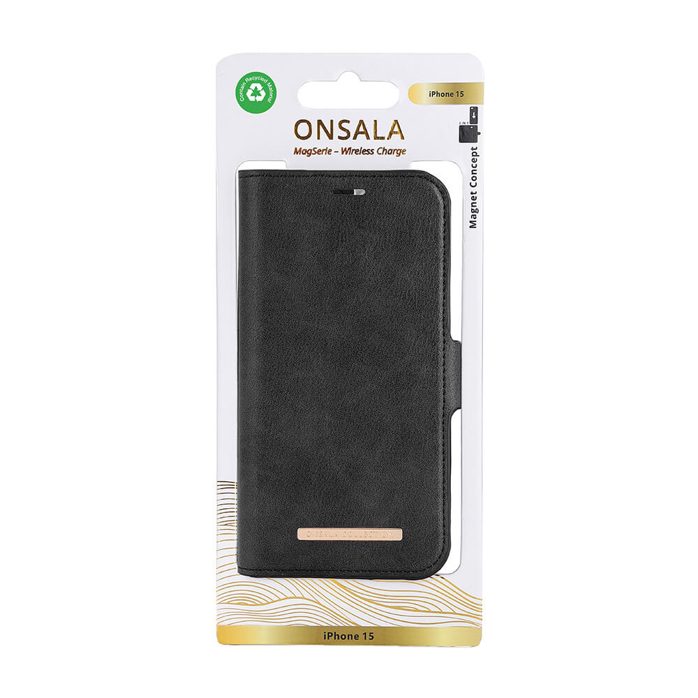 Onsala Wallet Case Eco 2 Card Slots MagSeries Black - iPhone 15 – image 2