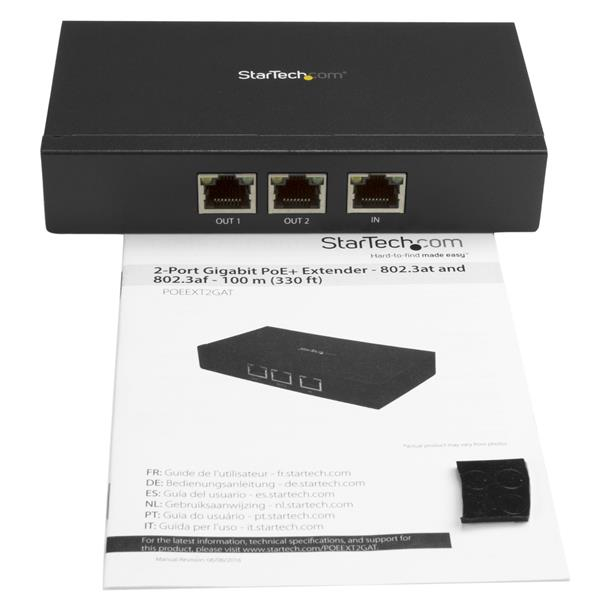 StarTech.com 2-Port Gigabit PoE+ Extender - 802.3at and 802.3af - 100 m (330 ft) – image 4