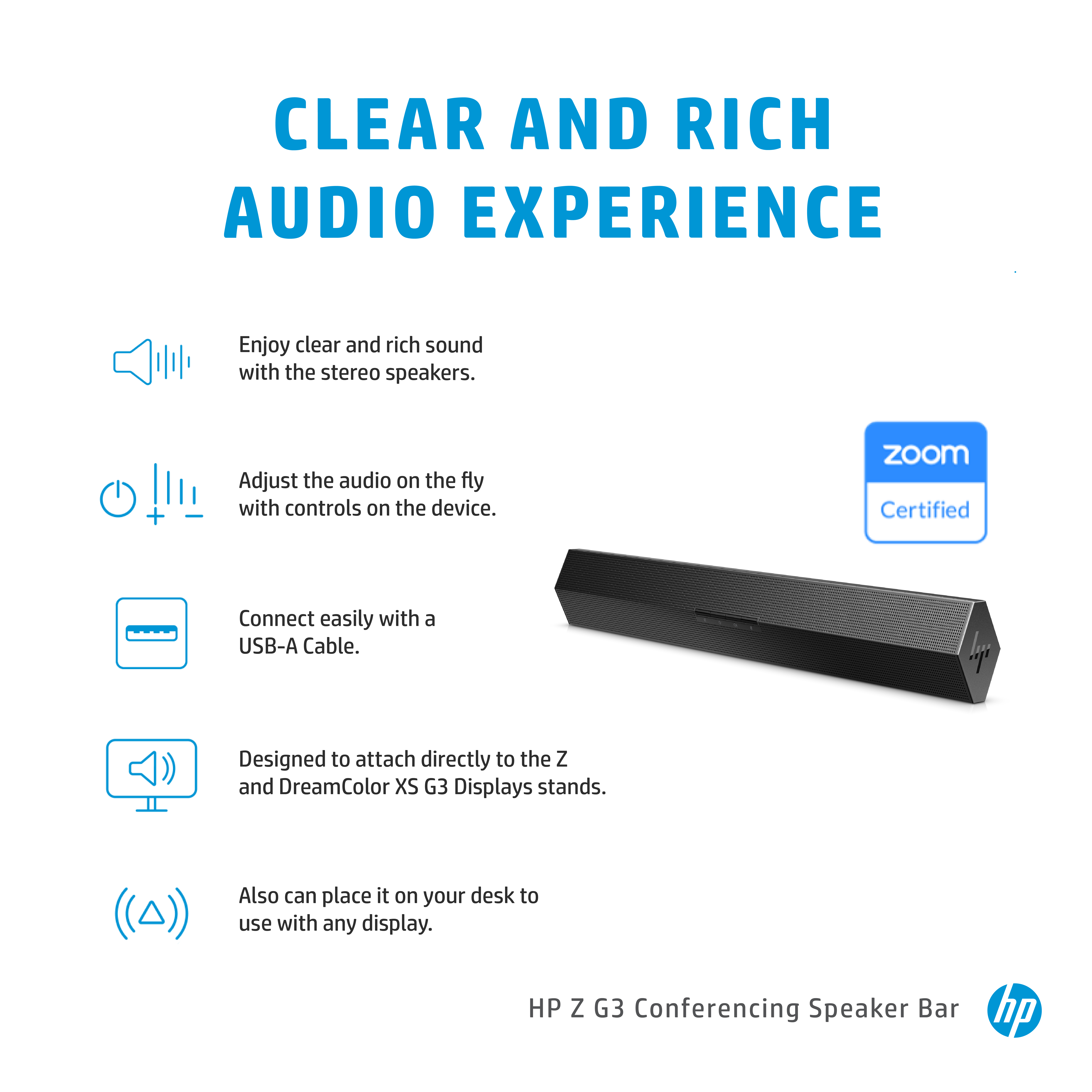 HP Z G3 Conferencing Speaker Bar image 5