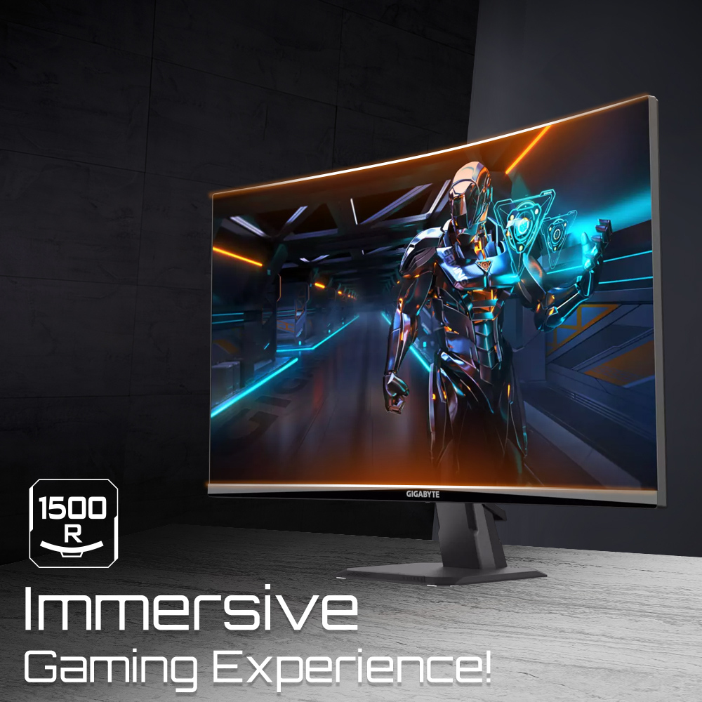 GIGABYTE GS27QC 27" QHD Curved Gaming Monitor - 2560 x 1440, 165Hz, 1ms, 250 cd/m², FreeSync Premium, HDR Ready, HDMI 2.0, Displayport 1.4 – image 8
