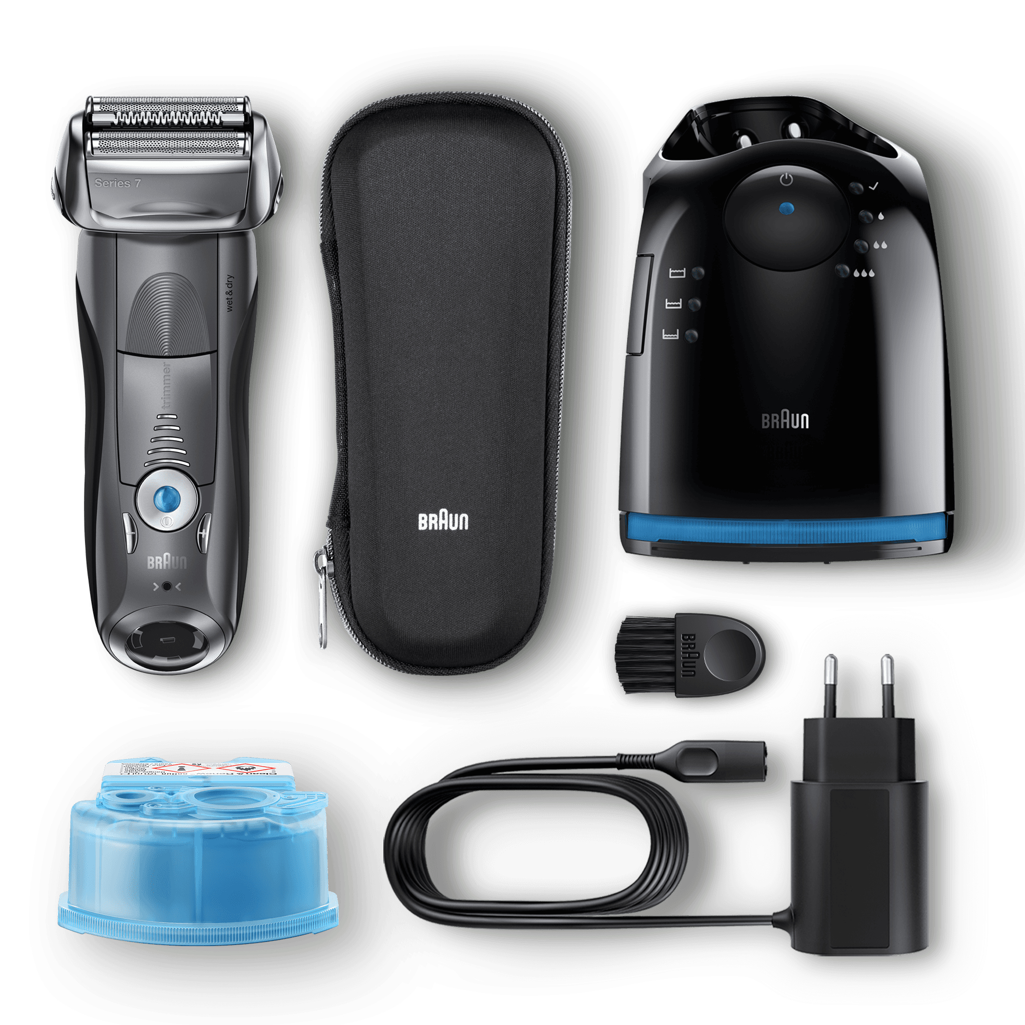Braun Series 7 Electric Shaver for Men 7850cc, Clean&Charge Station and Premium Travel Case – Grey – image 6