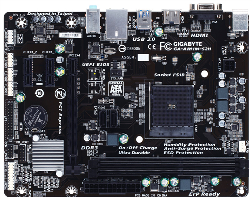 Tarjeta Madre Gigabyte - AM1- 2xDDR3 1600 - VGA/HDMI - 2xUSB3.0 - Micro ATX - GA-AM1M-S2H Tarjeta Madre Gigabyte - AM1- 2xDDR3 1600 - VGA/HDMI - 2xUSB3.0 - Micro ATX - GA-AM1M-S2H