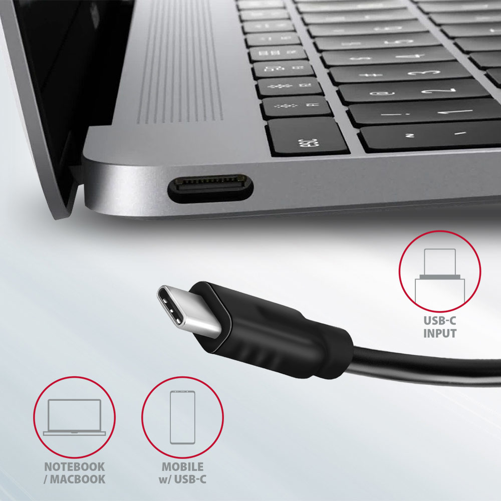 Axagon HMC-4G2 USB 3.2 Gen 2 10 Gbps hub, 2x USB-A, 2x USB-C – image 5