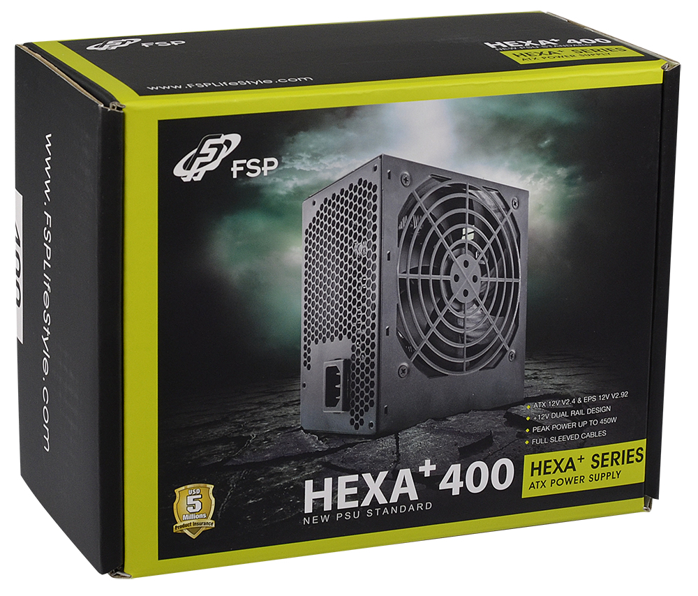 FSP Hexa+ 400 power supply unit 400 W 20+4 pin ATX ATX Black image 2