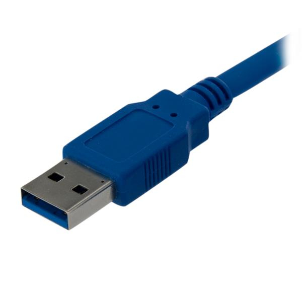 Detalle del conector del cable USB 3.0 de StarTech.com