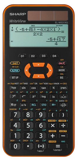 Sharp EL-W531XGYR calculator Pocket Scientific Black, Orange
